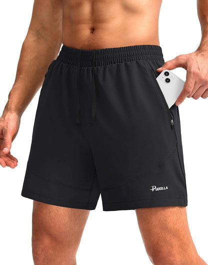 Men'S Workout Running Shorts 5"/7"/9" Lightweight Gym Athletic Shorts for Men with Zipper Pockets