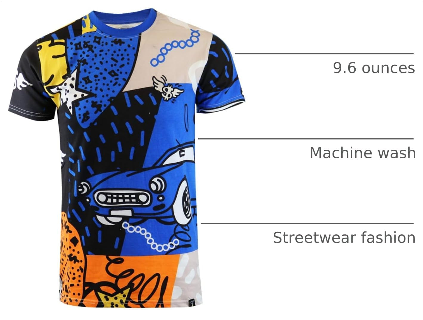 brand Mens Hipster Hip-Hop Premium Tee - Stylish 80'S Classic Retro Print T-Shirt