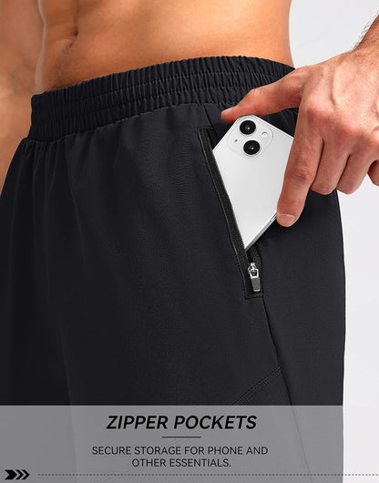 Men'S Workout Running Shorts 5"/7"/9" Lightweight Gym Athletic Shorts for Men with Zipper Pockets